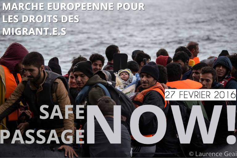 safe passage now-Marche européenne droits des réfugiés-photo Laurence Geai
